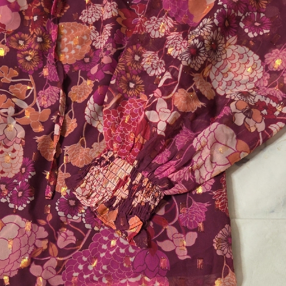 Fate Women's Pink Floral Chiffon Blouse - Picture 3 of 7